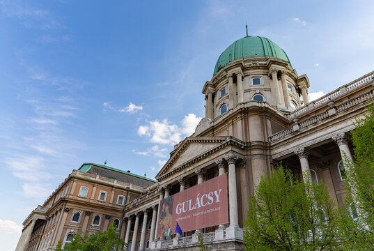 Budapest, Hungary - April 23, 2023: A picture of the Buda Castle and the Hungarian National Gallery.