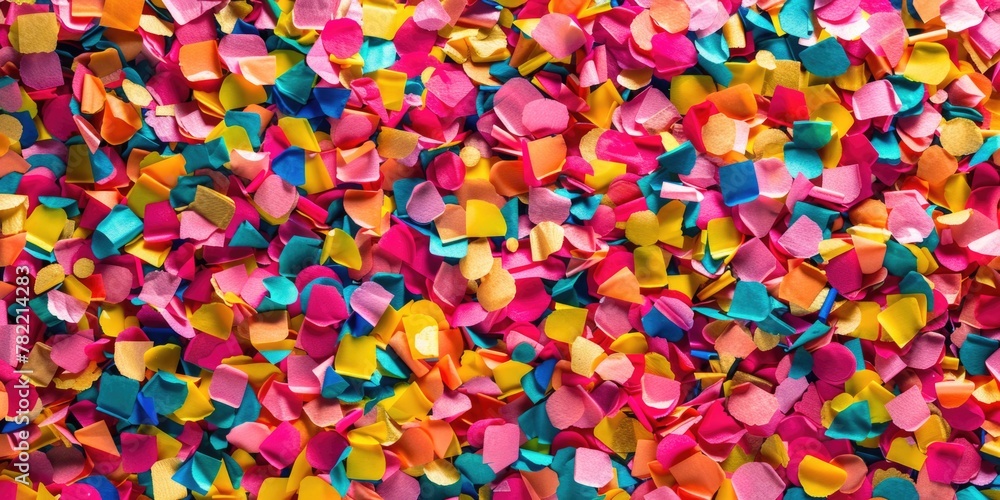 Poster A large pile of colorful confetti pieces, perfect for festive occasions