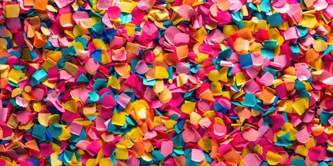 A large pile of colorful confetti pieces, perfect for festive occasions