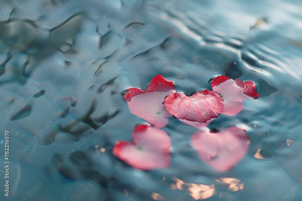 Poster a close-up shot of a flower in a pool of water. suitable for nature and spa concepts