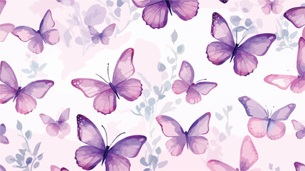 Abstract butterflies are pink and purple. Watercolo