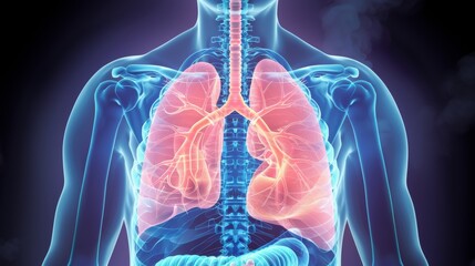 Graphic x-ray image of the lungs - obrazy, fototapety, plakaty