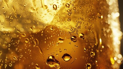 A glass of cold, fresh, and delicious gold beer