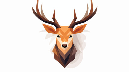Abstract deer head on a white background 2d flat ca