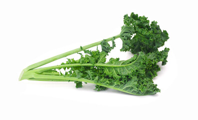 kale leafs on white background