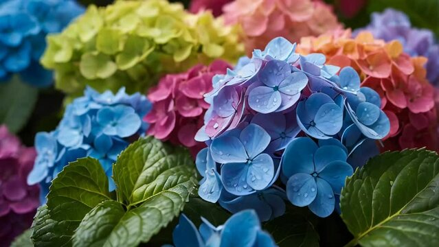 hydrangea flower close up