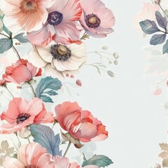 A beautiful floral background with pink and white flowers, perfect for spring designs