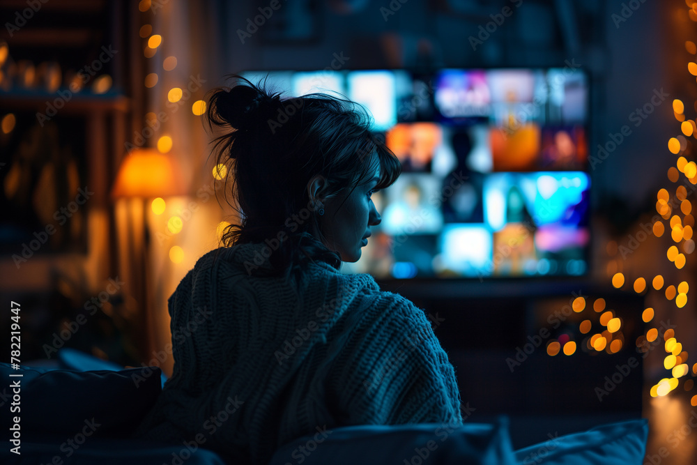 Poster a person attending a remote networking event to connect with industry professionals. a woman enjoys 