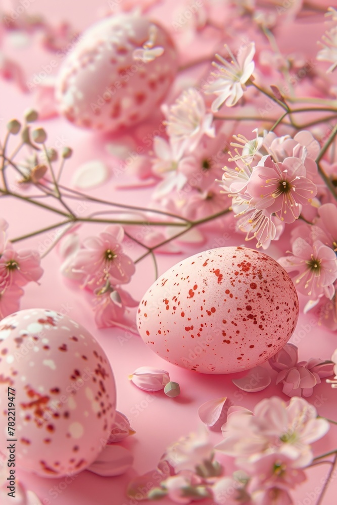 Poster Close up of an egg with flowers, versatile image for various concepts