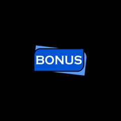 Bonus blue web icon isolated on black background