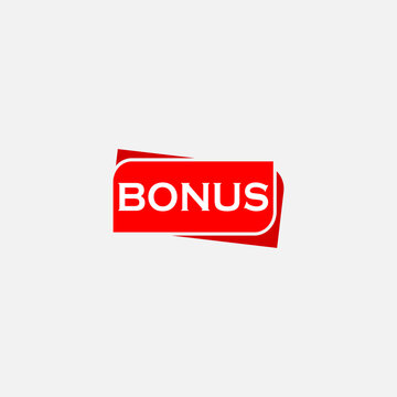 Red bonus sign for promotion design icon isolated on white background