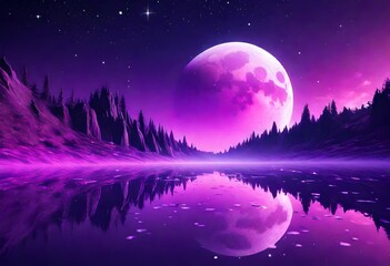 night landscape with moon