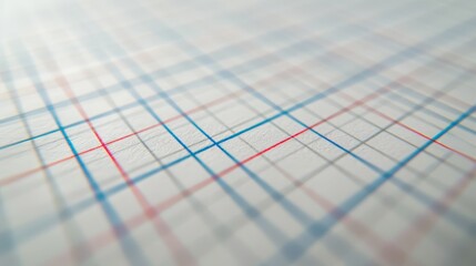 With blue lines along the x-axis and red lines along the y-axis on white graph paper - obrazy, fototapety, plakaty