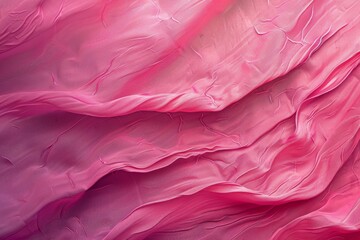 Delicate pink fabric texture close-up image - A detailed image capturing the soft, flowing texture of pink fabric with subtle creases and folds making it visually appealing