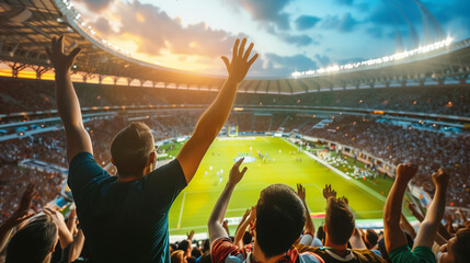 people at a football gam, EM, soccer game, stadium, people cheering