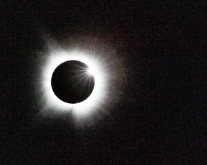 Ring around the sun during solar eclipse totality as seen from Echo Bluff State Park, Eminence,...
