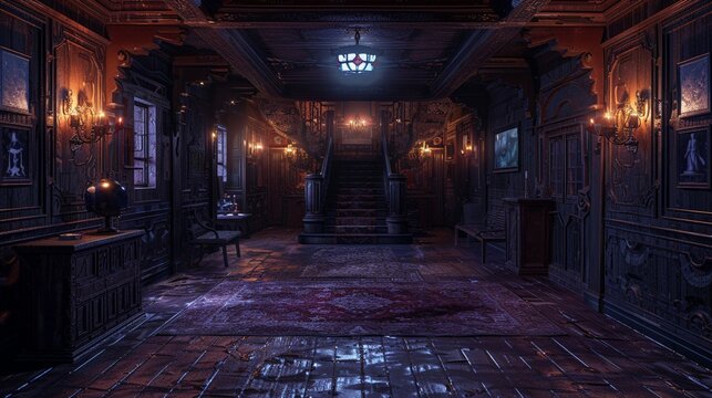 Traveling to attend a ghost hunting workshop in a known paranormal hotspot, adventurous 3D render