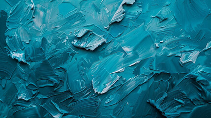 Turquoise background consisting of thick strokes of paint