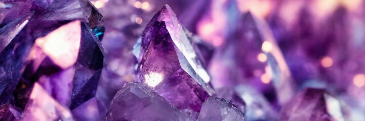 Abstract background of crystals in purple colors