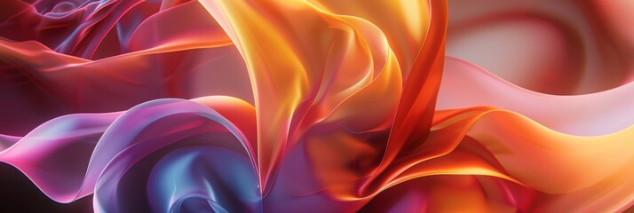 Vivid abstract fiery waves - Dynamic abstract image with waves resembling fire, evoking warmth, energy, and a lively spirit
