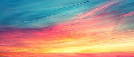 Pastel sunset over tranquil digital ocean