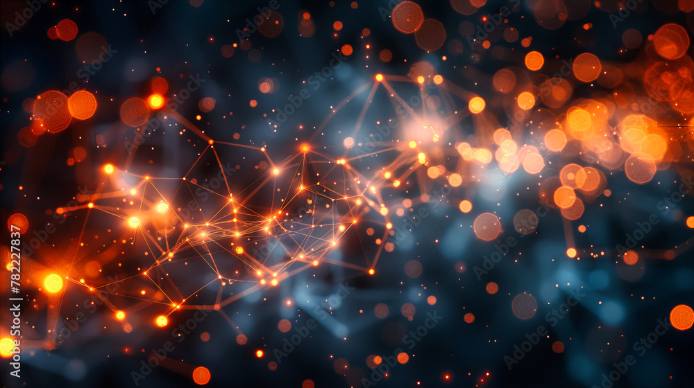Poster digital web of connectivity, abstract networking in cyberspace, the grid of future global communicat