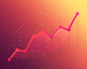 A graph with a backdrop of pure color, giving it a clean and polished look,