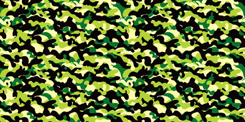 Camouflage background. Seamless pattern.Vector. 迷彩パターン テクスチャ 背景素材