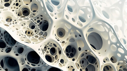 Abstract organic white cellular structure concept art for scientific illustration