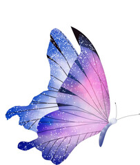 butterfly wings cartoon purple png card design vector