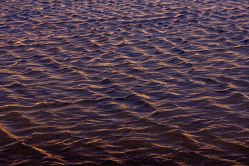 The waves of the sea turned red