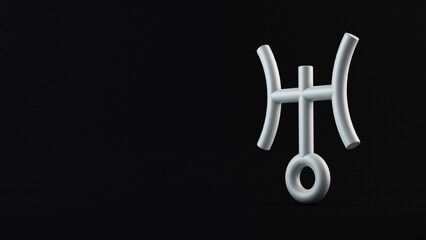 Uranus astrology sign, 3d render.