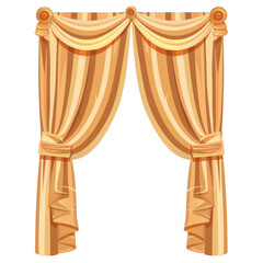 Window With Curtain and Curtain Valance isolated on a transparent background, clipart, graphic resource