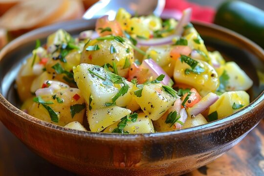 Passion fruit mustard potato salad