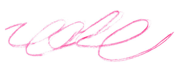 pink pencil strokes isolated on transparent background