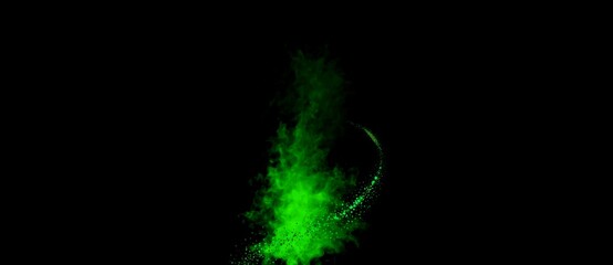 green smoke abstract with green light on black background illustration 