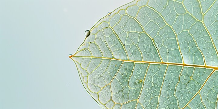 one single green leaf isolated on solid background