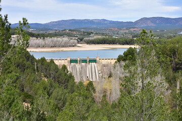 dried-up dam El Regajo in the Castellon province of Valencian Community in Spain