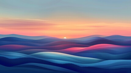 Layered paper cut art mimicking tranquil ocean waves
