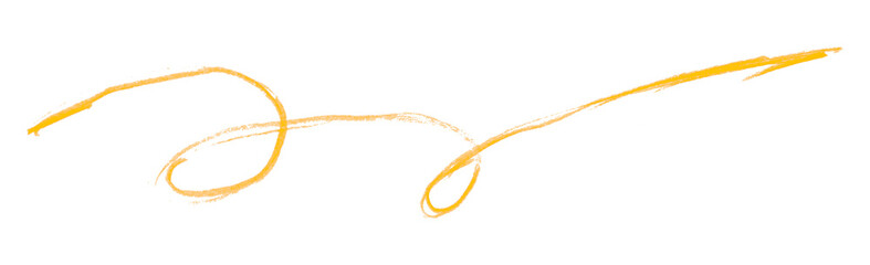 yellow pencil strokes isolated on transparent background