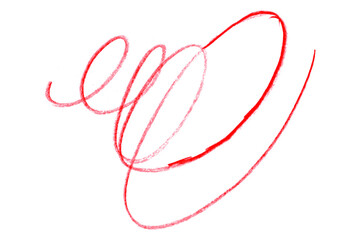 red pencil strokes isolated on transparent background