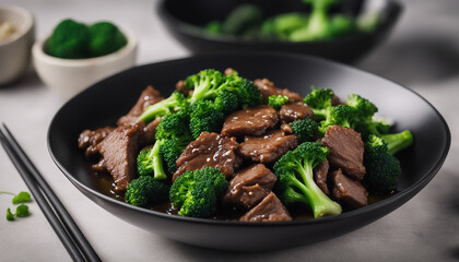 East Meets West: A Beautiful Plate of Beef and Broccoli Stir-Fry
