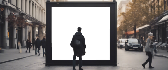 Banner Stand Mockup: Display Information on a Busy City Street
