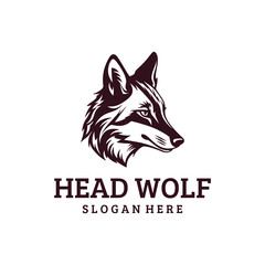 Wolf head, animal and wild life logo vector illustration