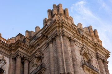 Architecture details of Malaga Cathedral