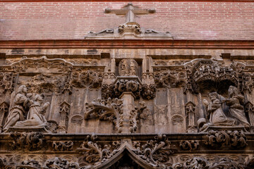 Architecture details of Malaga Cathedral