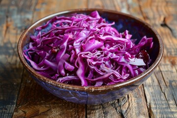 Purple cabbage salad with dried plums