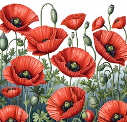 poppies on a background