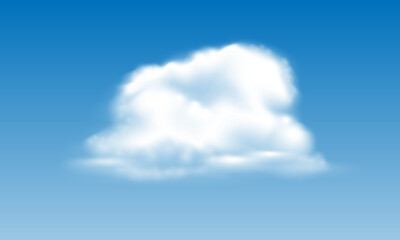 Realistic white clouds smoke on blue sky background vector illustration - 782238243