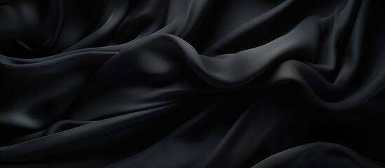 Black fabric close up with long pattern - obrazy, fototapety, plakaty